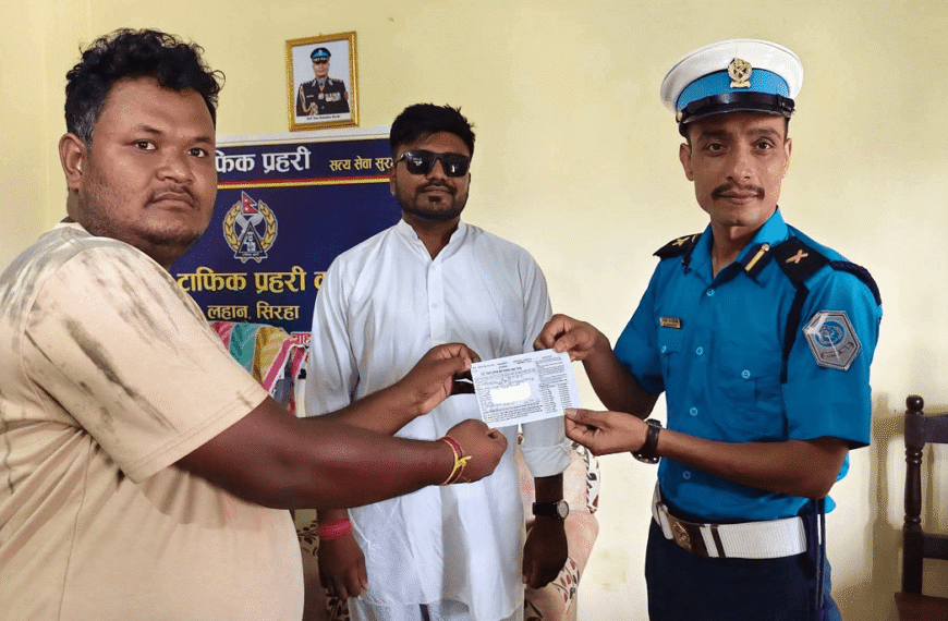 ट्राफिक नियम तोडेपछि रास्वपा सांसद बब्लु गुप्तालाई जरिमाना